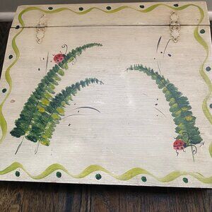 Stationery / writing desk in wood with painted lady bug design 14" x 12" UNIQUE